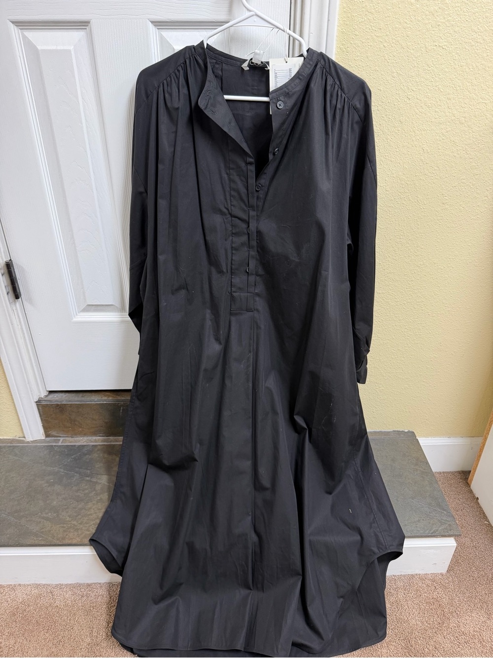 COS Black Button-Down Collar Dress - oversized